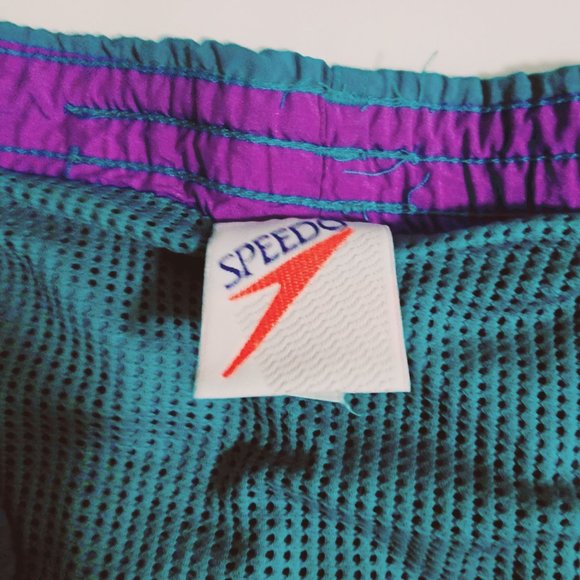 VINTAGE 90'S SPEEDO SHORTS POCKETS MESH INSIDE LOGO DRAWSTRING X-LARGE - Picture 6 of 7